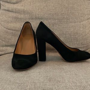 J.Crew black suede heels